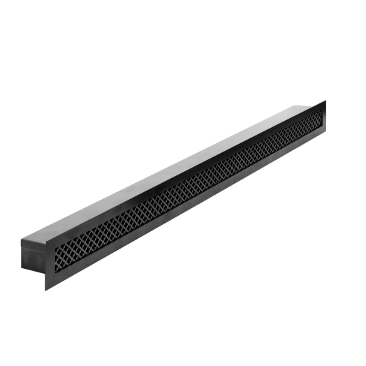 Grille aération Voje en métal laquée noir 60 cm