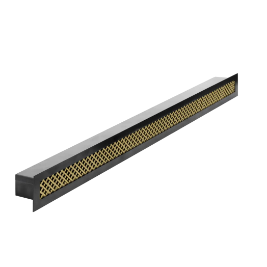 Grille aération Voje métal laquée noir effet Laiton 60 cm