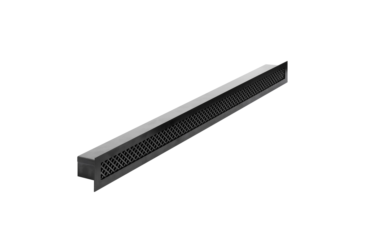 Grille aération Voje en métal laquée noir 60 cm