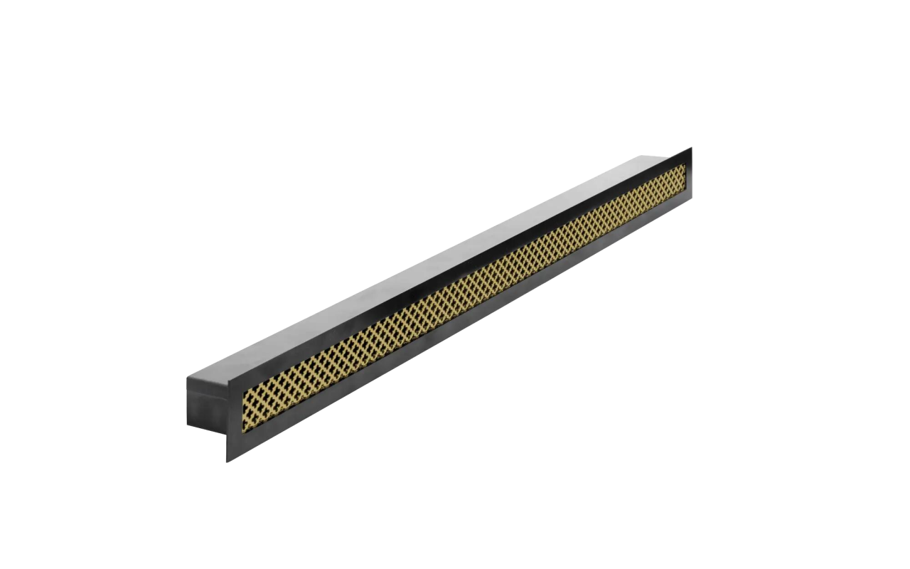 Grille aération Voje métal laquée noir effet Laiton 60 cm